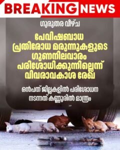 പരിശോധനയില്ലാത്ത പേവിഷ വാക്സിൻ; ജനങ്ങളുടെ ജീവൻ അപകടത്തിലോ?