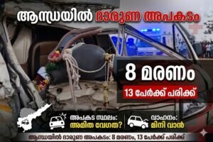 ആന്ധ്രയിൽ ദാരുണ അപകടം: 8 മരണം, 13 പേർക്ക് പരിക്ക്
