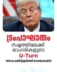 ട്രംപിന്റെ പ്രസ്താവന: ഇറാനിൽ ആശങ്ക, ഓഹരി വിപണിയിൽ തകർച്ച