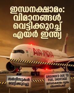ഇന്ധനക്ഷാമം: വിമാനങ്ങൾ വെട്ടിക്കുറച്ച് എയർ ഇന്ത്യ