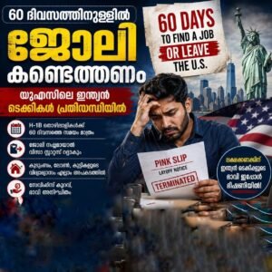 60 ദിവസത്തിനുള്ളിൽ ജോലി കണ്ടെത്തണം; യുഎസിലെ ഇന്ത്യൻ ടെക്കികൾ പ്രതിസന്ധിയിൽ