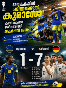 ലോകകപ്പിൽ ചരിത്രമെഴുതി കുറാസോ; എങ്കിലും കന്നിപ്പോരിൽ ജർമനിക്ക് തകർപ്പൻ ജയം (7-1)